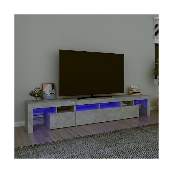 Générique Meuble TV avec lumières LED Gris béton 230x36,5x40 cm, 47 kg, 3152789, Meubles, Meubles TV