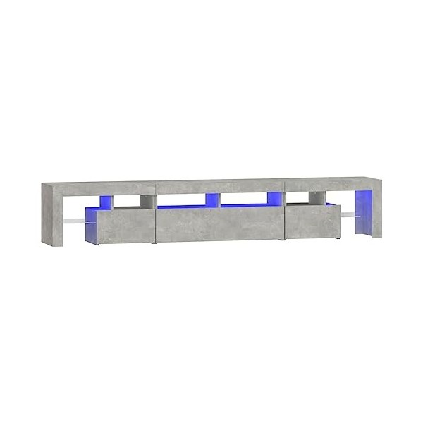 Générique Meuble TV avec lumières LED Gris béton 230x36,5x40 cm, 47 kg, 3152789, Meubles, Meubles TV