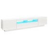 Générique Meuble TV avec lumières LED Blanc Brillant 200x35x40 cm, 40.35 kg, 3081912, Meubles, Meubles TV