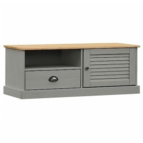 heybb Meuble TV Vigo Gris 106x40x40 cm Bois Massif de pin,Meuble TV,Table Basse Salon Meuble TV,Table Basse LED Couleurs