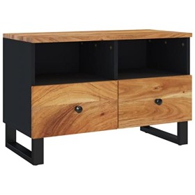 LAPOOH Meuble TV 70x33x46 cm Bois dacacia Massif,Meuble TV,Meuble TV Moderne,Meuble de Salon
