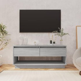 Meuble TV Gris Sonoma 102x41x44 cm Bois dingénierie
