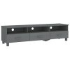 BIGTO Meuble TV HAMAR en pin massif gris foncé 158 x 40 x 40 cm