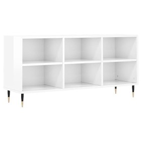 DCRAF Home Hardware Businese Meuble TV en bois Blanc brillant 103,5 x 30 x 50 cm