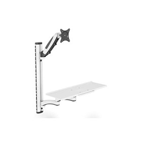 Support mural pour écran Digitus DA-90354 simple 43 cm 17 - 69 cm 27 réglable en hauteur, tablette pour clavier, inclinab