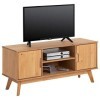 IDIMEX Meuble TV Tivoli Banc télé de 114 cm au Style scandinave Design Vintage Nordique avec 2 Portes et 2 niches, en pin Mas