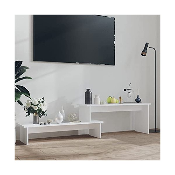 WIFESE Meuble TV Mural Noir 102x35x35 cm Aggloméré Meuble Television Réglable Table TV Support de TV Décoration Salon Etagère