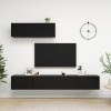 vidaXL 3X Meubles TV Centres de Divertissement Muraux Suspendus Armoires Stéréo Salon Salle de Séjour Intérieur Maison Noir A