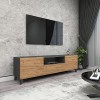 [en.casa] Support TV à Portes Meuble de Rangement Design pour Salon avec Espaces de Stockage 46 x 140 x 30 cm Effet Chêne Ant