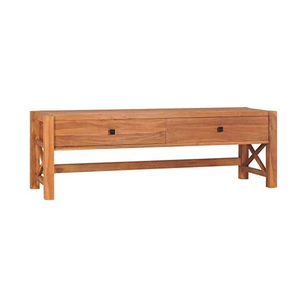 vidaXL Meuble TV avec tiroirs 120x40x45 cm Bois de Teck Solide