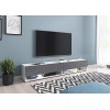 PIASKI Meuble TV 140/180 cm LOWBOARD A, Meuble TV, Meuble TV, Meuble TV 140 cm, Blanco Gris LED 