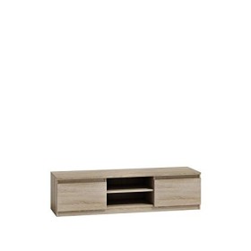 TOP E SHOP Table TV CDF 140 | Couleur : chêne Sonoma | Table TV moderne | Compartiments pour appareils audio/vidéo | Espace d