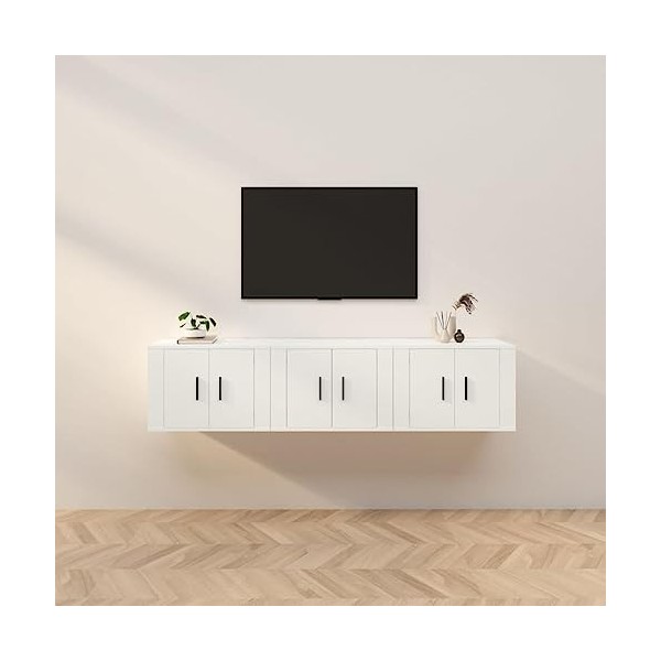 VEEKI Meuble TV, Meuble TV Suspendu, Meuble, Meuble TV avec Rangement，Meuble Industriel, Convient pour Salon ou Chambre, Meub