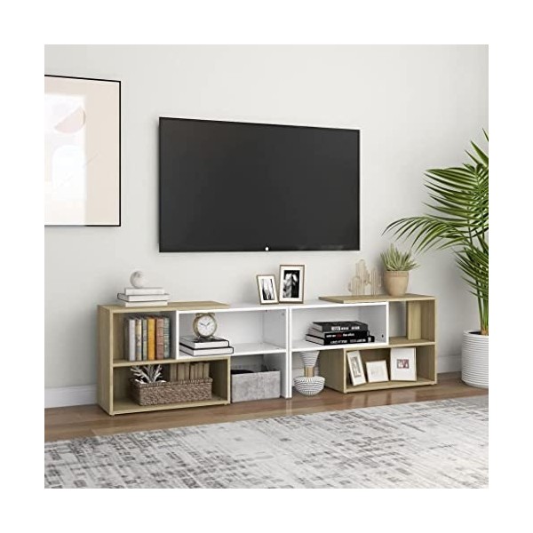WIFESE Meuble TV Mural Noir 102x35x35 cm Aggloméré Meuble Television Réglable Table TV Support de TV Décoration Salon Etagère