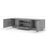 BIM Furniture Meuble TV Aura avec 3 Portes en Bois - Gris Béton - L 150 X P 37 X H 36-42 Cm