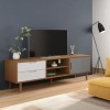 Meuble TV MOLDE Marron 158x40x49 cm Bois de pin Massif - Meuble Chambre, Support Télé pour Salon Salle à Manger Chambre, Styl