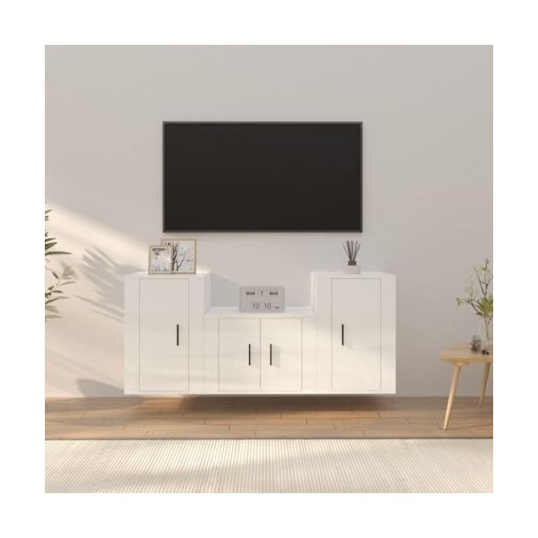 VEEKI Meuble TV, Meuble TV Suspendu, Meuble TV Industriel, Meuble TV Bois, Meuble Chambre, Convient pour Salon ou Chambre, En