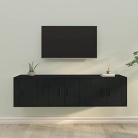 VEEKI Meuble TV, Meuble TV Suspendu, Meuble TV Industriel, Meuble TV Bois, Meuble Chambre, Convient pour Salon ou Chambre, En