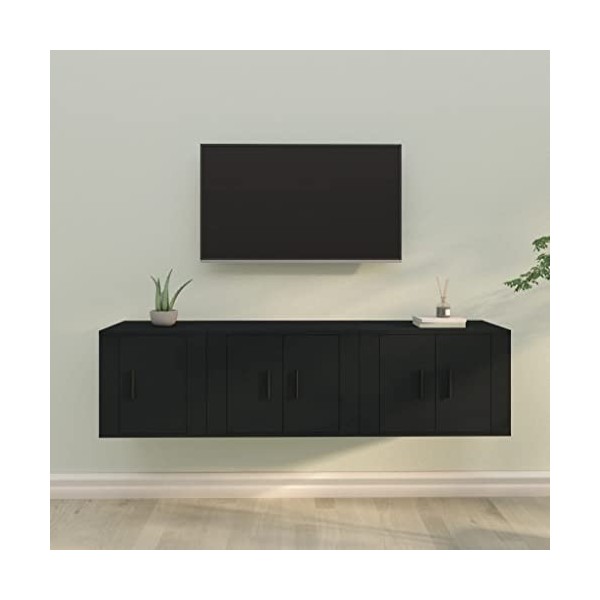 VEEKI Meuble TV, Meuble TV Suspendu, Meuble TV Industriel, Meuble TV Bois, Meuble Chambre, Convient pour Salon ou Chambre, En