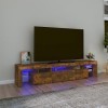 Générique Meuble TV avec lumières LED Chêne fumé 200x36,5x40 cm,42.3 KG,3152815, Meubles, Meubles TV