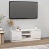 Meuble TV de jardin avec porte Blanc brillant 102 x 30 x 36 cm