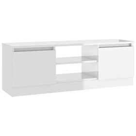 Meuble TV de jardin avec porte Blanc brillant 102 x 30 x 36 cm