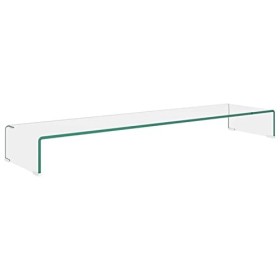 ZEYUAN Meuble TV/de Moniteur 120 x 30 x 13 cm Verre Transparent,Meuble TV,Meuble TV Moderne,Meuble de Salon