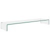 ZEYUAN Meuble TV/de Moniteur 120 x 30 x 13 cm Verre Transparent,Meuble TV,Meuble TV Moderne,Meuble de Salon