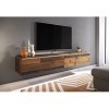 Meuble TV Lowboard D 180 cm, meuble TV, meuble TV flottant, couleur bois Old Style, éclairage LED en option sans éclairage L