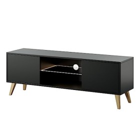 Selsey Meubles TV, Engineered Wood, Noir, 140 cm