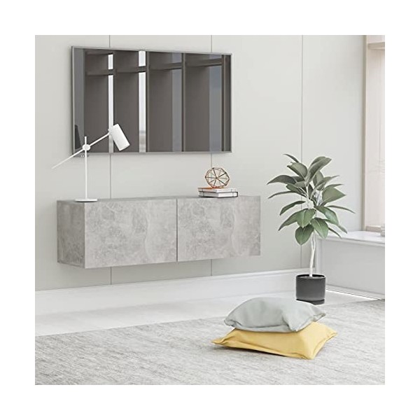 Festnight Meuble TV à Suspendre/Banc TV Meuble TV de Salon Mural, Meuble TV Bas Chêne fumé 100x30x30 cm Bois dingénierie