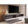 Meuble TV LOWBOARD D 180 cm, support téléviseur, meuble TV suspendu, blanc, béton Bodega / Blanc brillant 