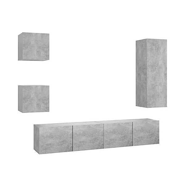 vidaXL Ensemble de Meubles TV 5 pcs Centres de Divertissement Armoires Multimédia Meubles de Salle de Séjour Intérieur Chêne 