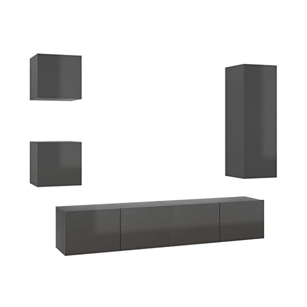 vidaXL Ensemble de Meubles TV 5 pcs Centres de Divertissement Armoires Multimédia Meubles de Salle de Séjour Intérieur Chêne 