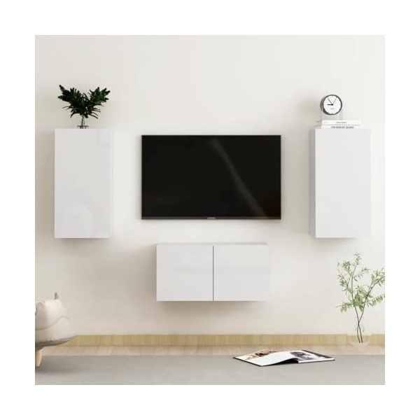 VEEKI Meuble TV, Meuble TV Suspendu, Meuble, Meuble TV avec Rangement，Meuble Industriel, Convient pour Salon ou Chambre, Ense