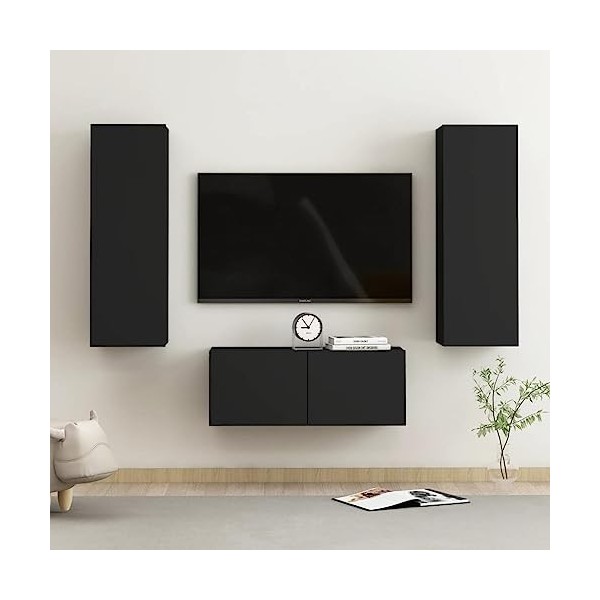 VEEKI Meuble TV, Meuble TV Suspendu, Meuble, Meuble TV avec Rangement，Meuble Industriel, Convient pour Salon ou Chambre, Ense