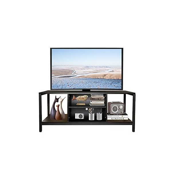 Jahof Meuble TV pour TV jusquà 65", console TV avec étagères, meuble TV avec rangement ouvert pour salon, salle de divertiss