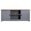 JUNZAI Meuble TV Gris 120x40x50 cm Bois de pin Massif Gamme Panama,Meuble TV,Meuble TV Moderne,Meuble de Salon