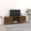 Metrile Meuble TV, marron, aspect chêne, 150 x 30 x 50 cm, meuble TV, en fer, meuble TV, meuble Wonzimer, meuble TV pour salo