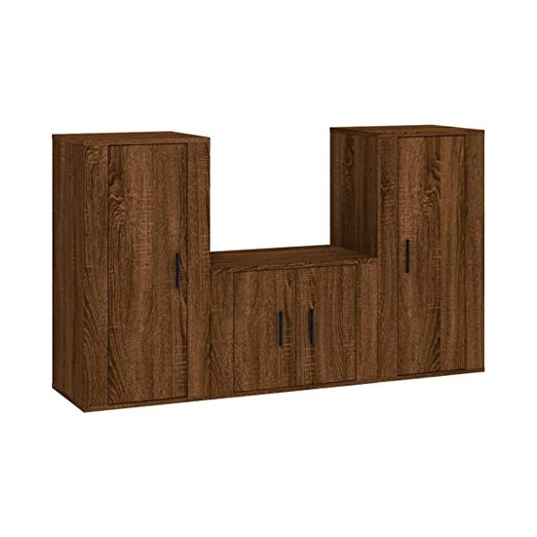 WREWING Meuble TV,Support pour Téléviseur Jusqu’à 50-80 Pouces,Table Télé avec Étagères Réglables,Bas Table TV Support de Tél