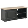 Meuble TV Noir 90 x 30 x 40 cm Bois - Meuble TV, Armoire Basse Centre, Support Télé pour Salon Chambre,