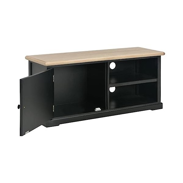 Meuble TV Noir 90 x 30 x 40 cm Bois - Meuble TV, Armoire Basse Centre, Support Télé pour Salon Chambre,