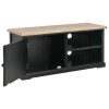 Meuble TV Noir 90 x 30 x 40 cm Bois - Meuble TV, Armoire Basse Centre, Support Télé pour Salon Chambre,