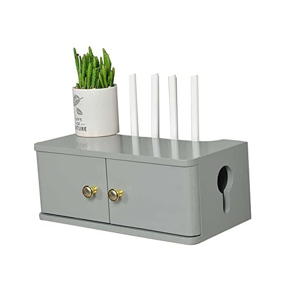 EsEntL Meuble TV Mural Meuble TV Flottant fixé au Mur, étagère TV Flottante Grise, étagère de routeur pour décodeur, Console 