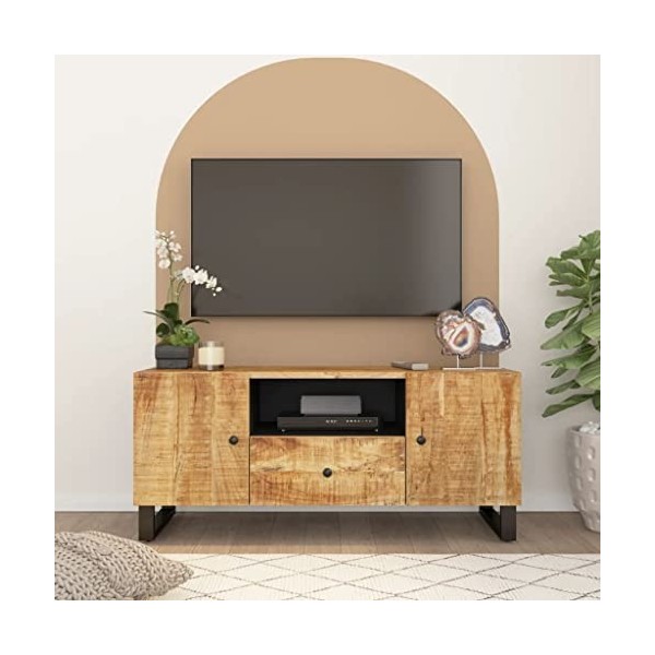 VEEKI Meuble TV, Meuble TV Suspendu, Meuble TV Industriel, Meuble TV Bois, Meuble Chambre, Convient pour Salon ou Chambre, 10