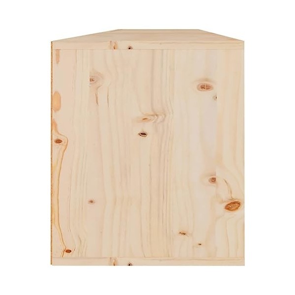 Metrile 80 x 30 x 35 cm - Lot de 2 armoires murales avec 2 compartiments - Marron - En pin massif - Pour TV, TV, meuble bas -