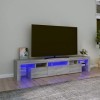 Générique Meuble TV avec lumières LED Sonoma Gris 200x36,5x40 cm, 42.1 kg, 3152816, Meubles, Meubles TV