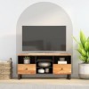 BaraSh Meuble TV 100x33x46 cm Bois dacacia Solide et dingénierie,Meuble TV,Table Basse Salon Meuble TV,Table Basse LED Coul
