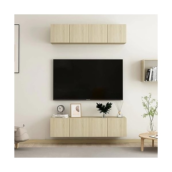 vidaXL 4X Meubles TV Armoires Stéréo Centres de Divertissement Meubles de Salon Salle de Séjour Maison Intérieur Noir 60x30x3