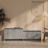 RAUGAJ Centres de divertissement et meubles TV - Meuble TV - Gris Sonoma - 146,5 x 35 x 50 cm - Bois dingénierie